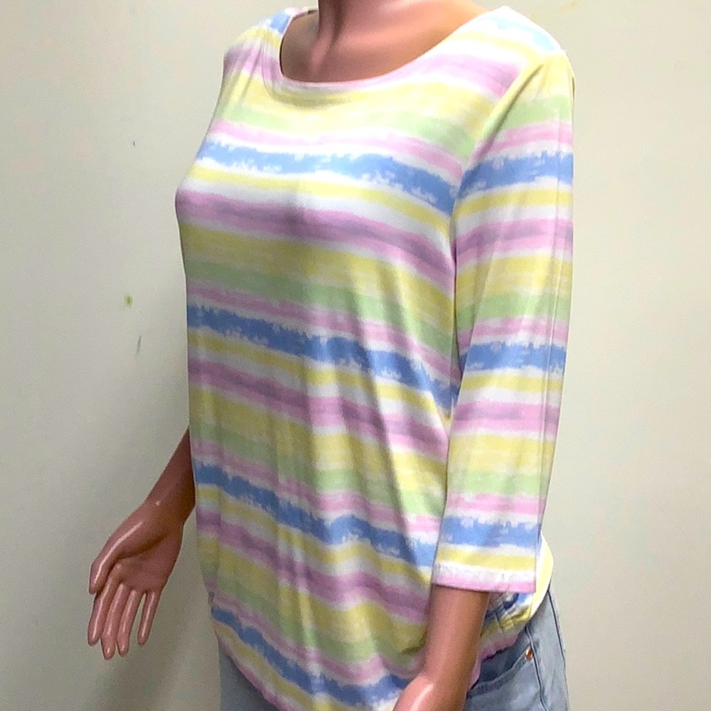 French Dressing Jeans 3/4 Sleeve Boatneck Top